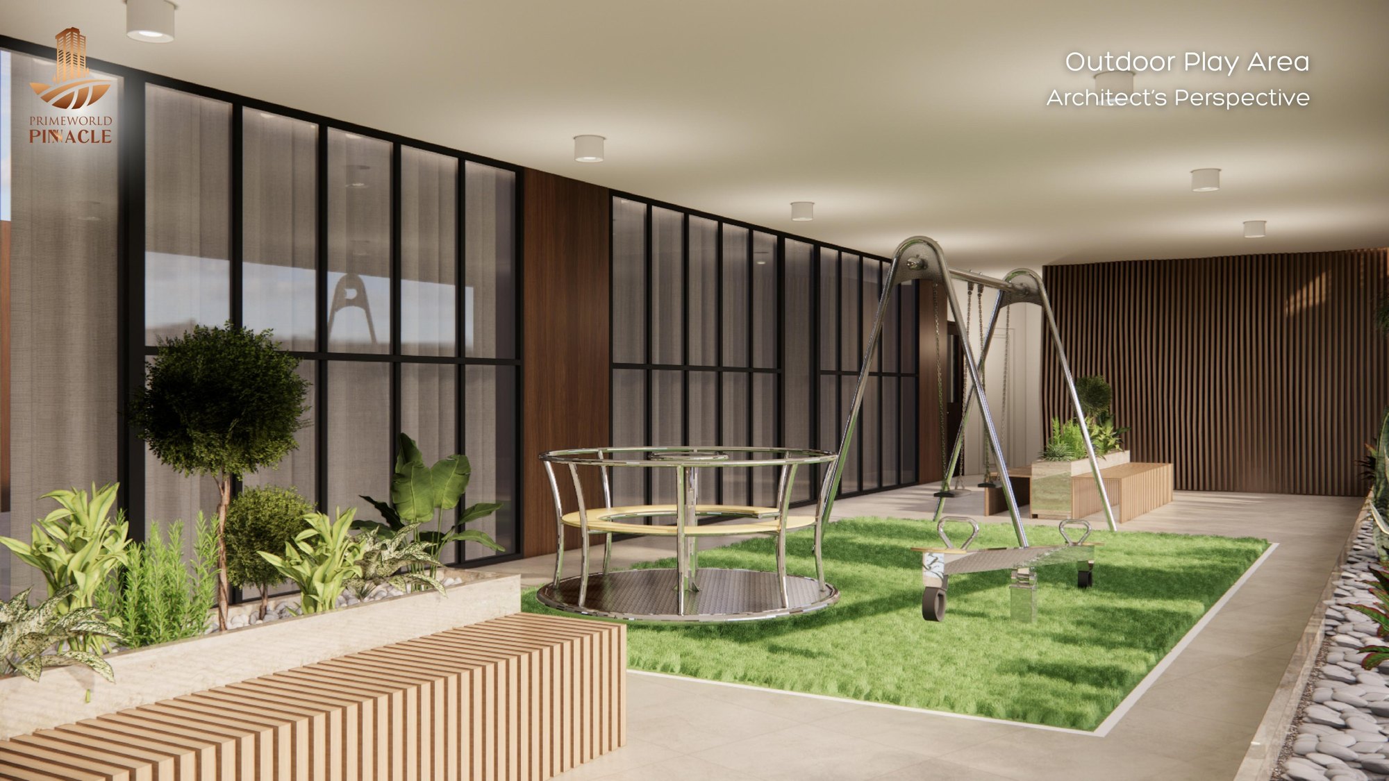 Outdoor play area — architect's perspective