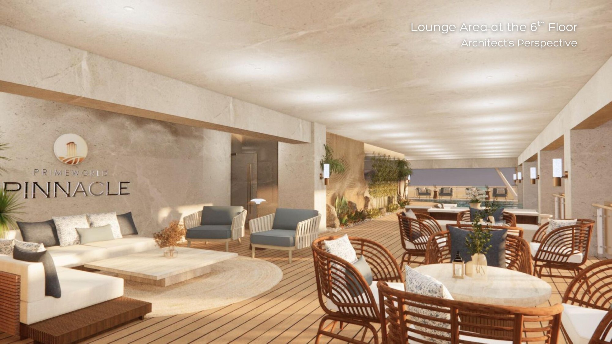 Lounge area at the 6th floor — architect's perspective